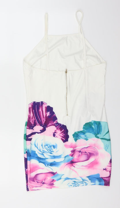 Preworn Womens White Floral  Mini  Size M
