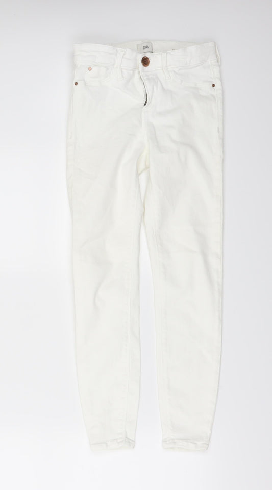 River Island Womens White  Denim Skinny Jeans Size 6 L24 in