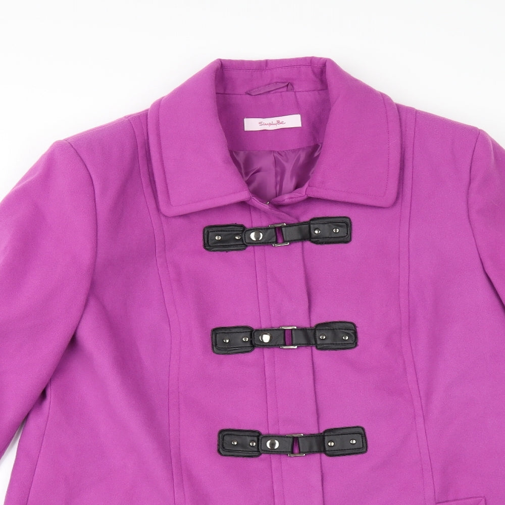 Womens UK Size 14 Simply Be Pink Overcoat