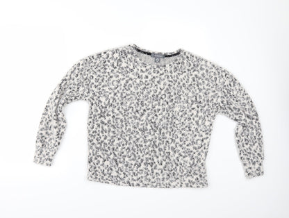 Additional front view of Primark women’s white animal print jumper size 2xs
