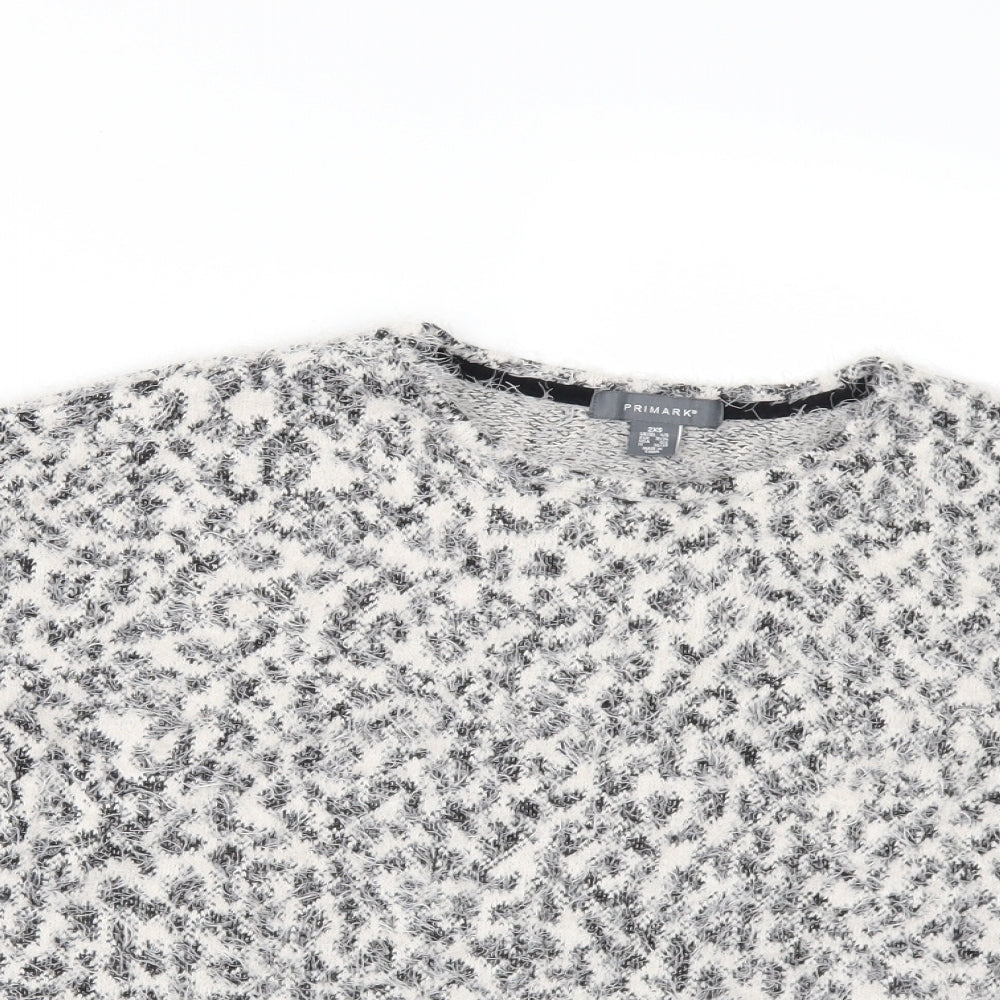 Close-up detail of Primark women’s white animal print jumper size 2xs