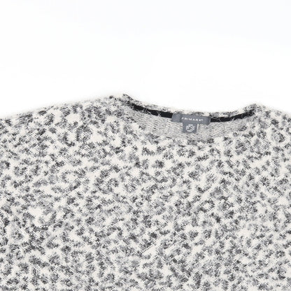 Close-up detail of Primark women’s white animal print jumper size 2xs