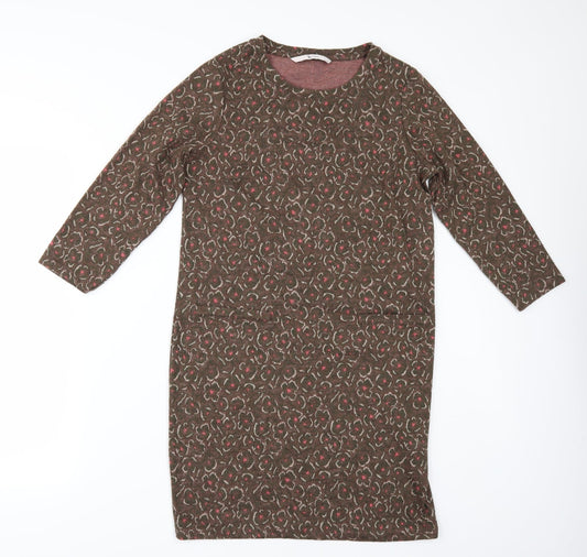 TU Womens Brown Floral  Jumper Dress  Size 8