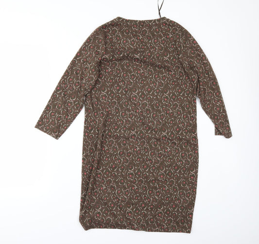 TU Womens Brown Floral  Jumper Dress  Size 8