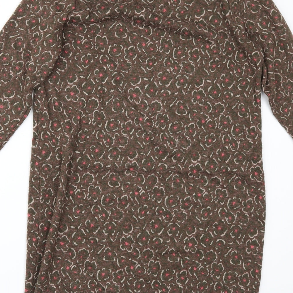 TU Womens Brown Floral  Jumper Dress  Size 8