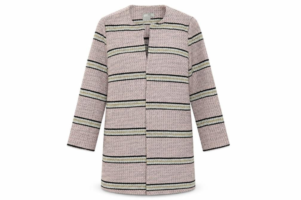 ASOS Womens Pink Striped  Overcoat Coat Size 8