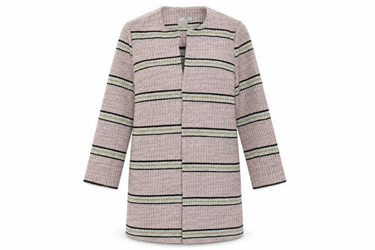 ASOS Womens Pink Striped  Overcoat Coat Size 8
