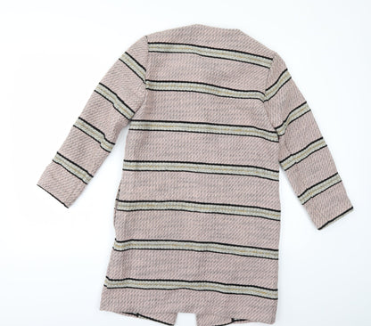 ASOS Womens Pink Striped  Overcoat Coat Size 8