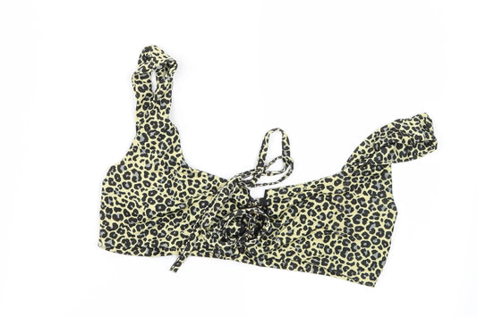 I SAW IT FIRST Womens Yellow Animal Print  Camisole Blouse Size 10