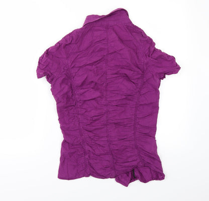 Womens UK Size XL MNG Purple Tunic Button-Up
