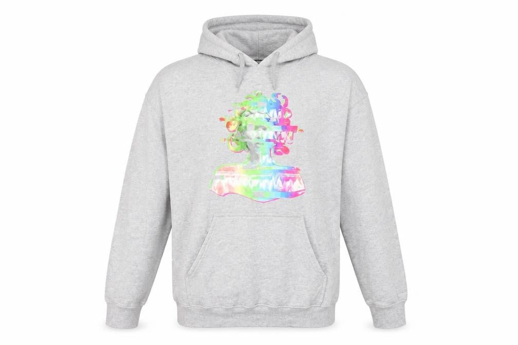 Front view of STYLIWISE women’s grey pullover hoodie, size S
