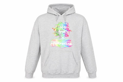 Front view of STYLIWISE women’s grey pullover hoodie, size S