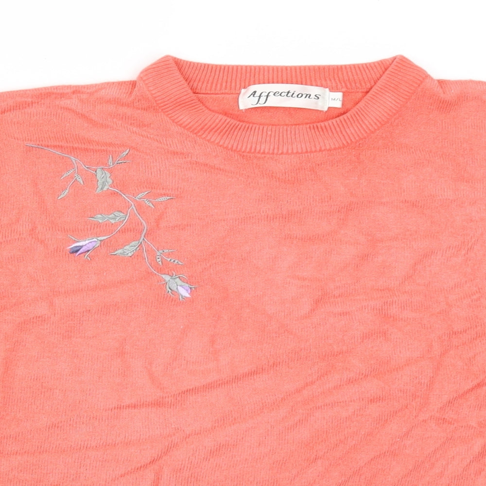 Affections Womens Orange   Pullover Jumper Size L