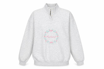 Front view of Nature Republic women’s grey pullover sweatshirt, size S