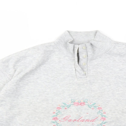 Close-up detail of Nature Republic women’s grey pullover sweatshirt, size S