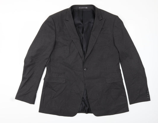 Mens UK Size 48 Burton Regular Grey Suit Jacket