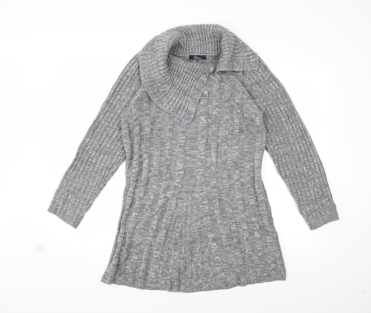 Additional front view of Bonmarché women’s grey knit jumper, size S