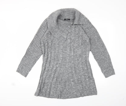 Additional front view of Bonmarché women’s grey knit jumper, size S