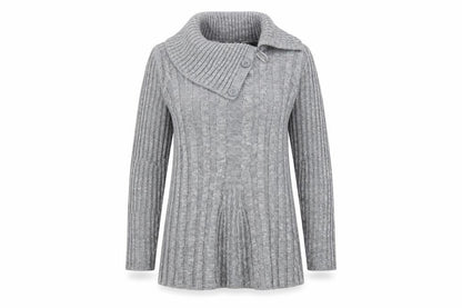Front view of Bonmarché women’s grey knit jumper, size S