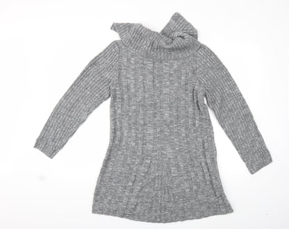 Back view of Bonmarché women’s grey knit jumper, size S