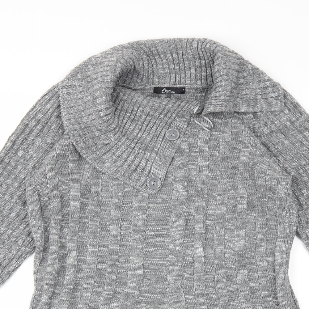 Close-up detail of Bonmarché women’s grey knit jumper, size S