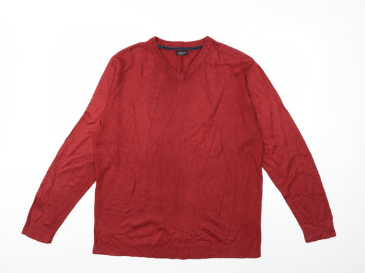 M&Co Mens Red  Knit Pullover Jumper Size L