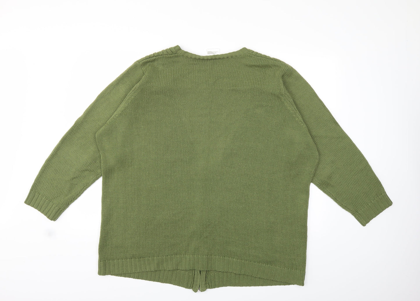 Preworn Womens Green  Knit Cardigan Jumper Size 2XL