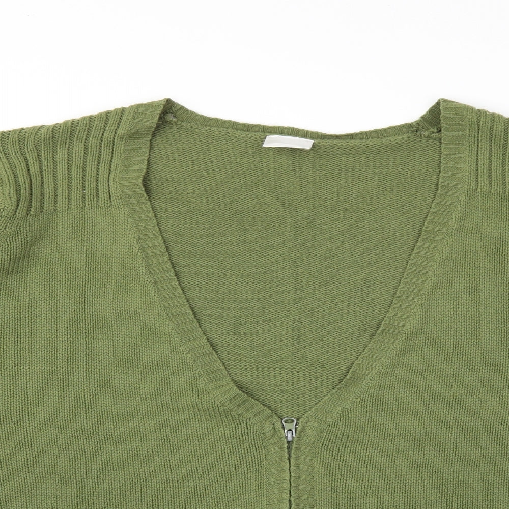 Preworn Womens Green  Knit Cardigan Jumper Size 2XL