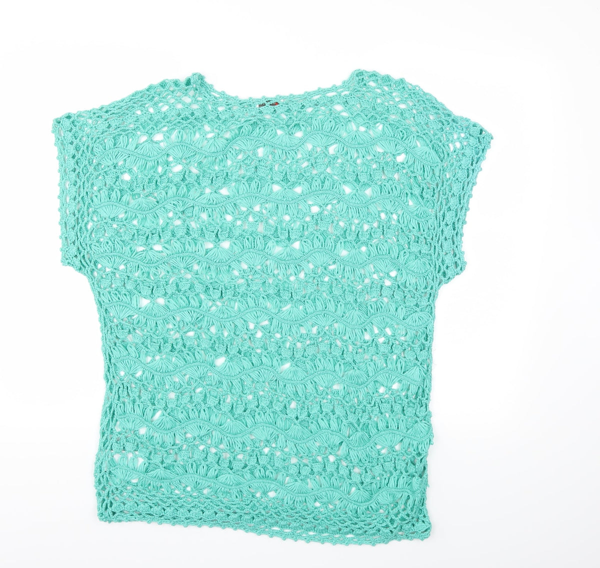 Back view of Damart women’s green jumper, size UK 14