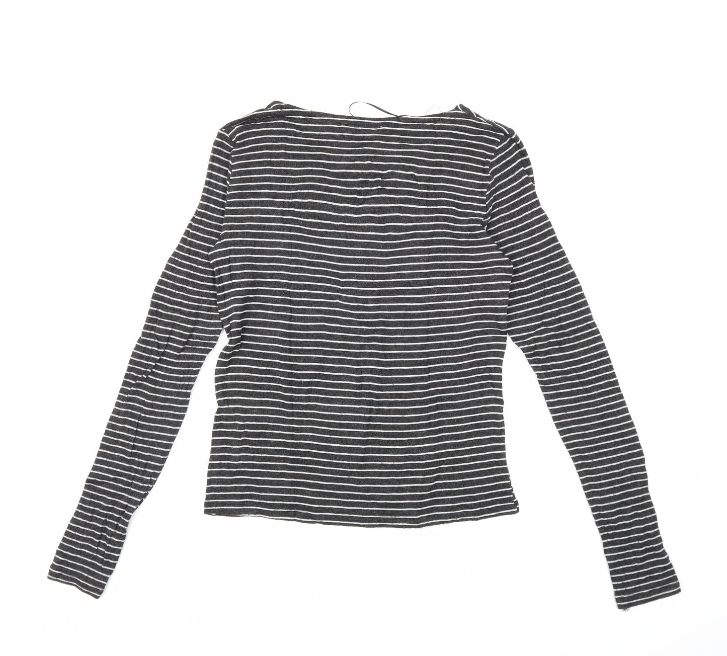 Womens UK Size S Zara Black Basic T-Shirt