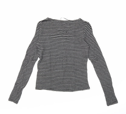 Womens UK Size S Zara Black Basic T-Shirt