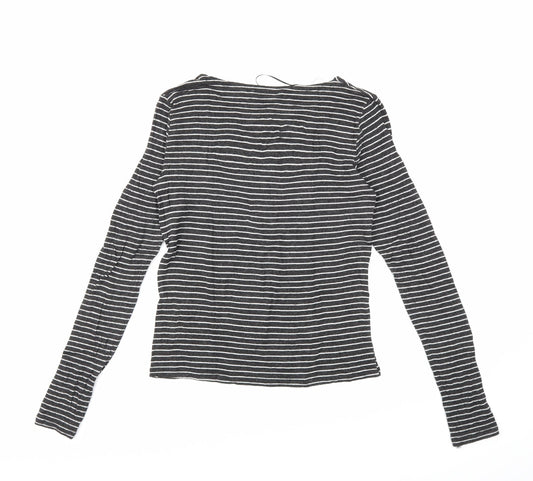 Womens UK Size S Zara Black Basic T-Shirt