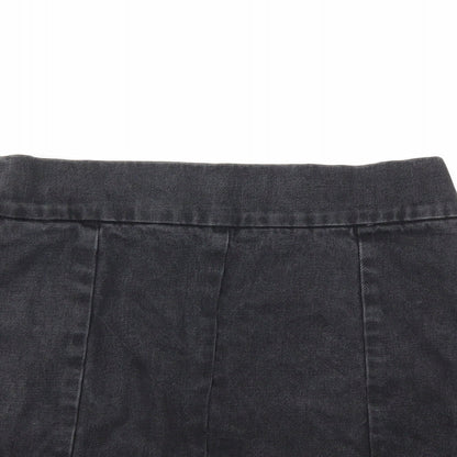 Preworn Womens Black  Denim Mini Skirt Size 26 in