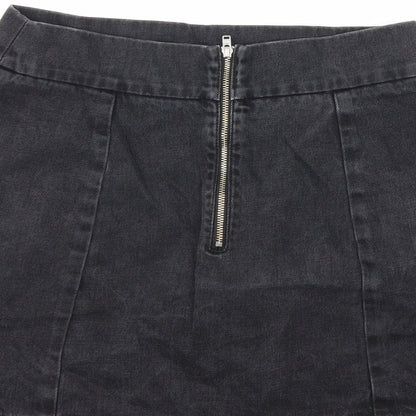 Preworn Womens Black  Denim Mini Skirt Size 26 in
