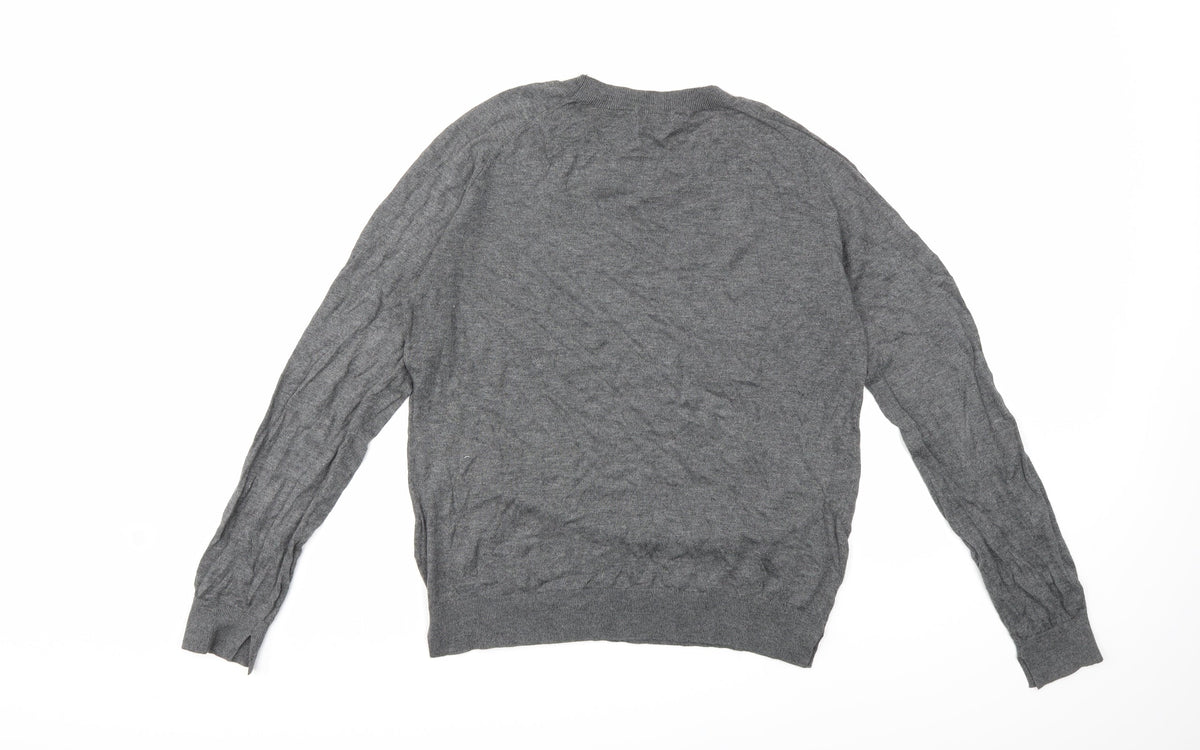 Back view of H&M women’s grey knit jumper, size M