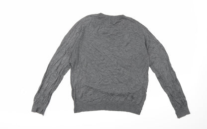 Back view of H&M women’s grey knit jumper, size M