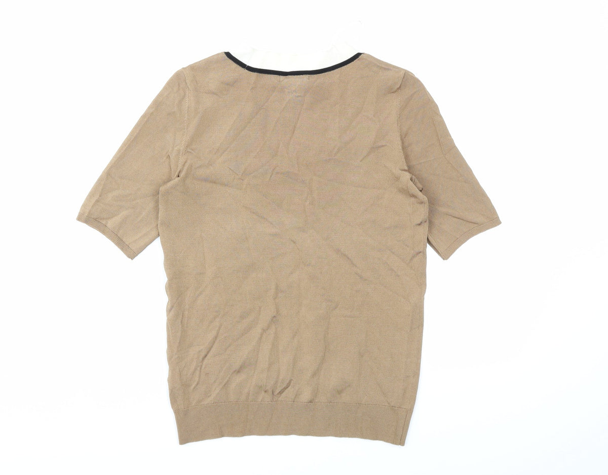 Back view of H&M women’s brown knit jumper, size XS