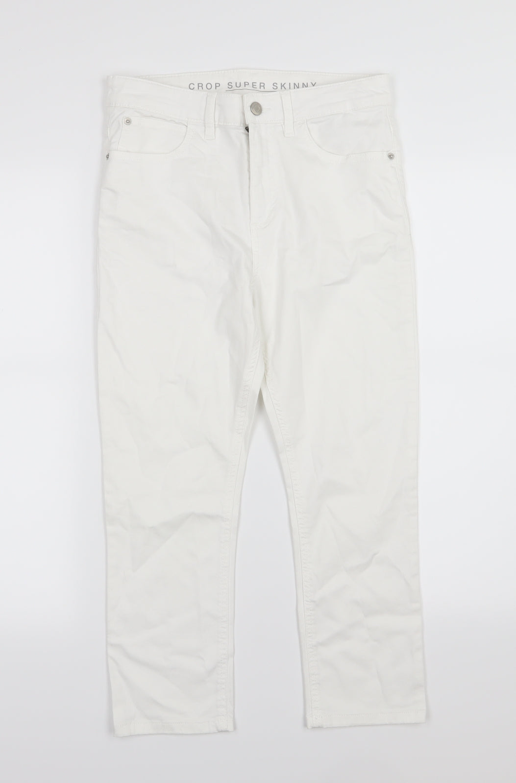 Womens UK Size 10 Marks and Spencer Regular Fit Skinny White Jeans