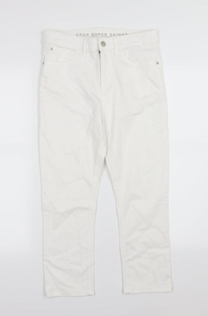 Womens UK Size 10 Marks and Spencer Regular Fit Skinny White Jeans