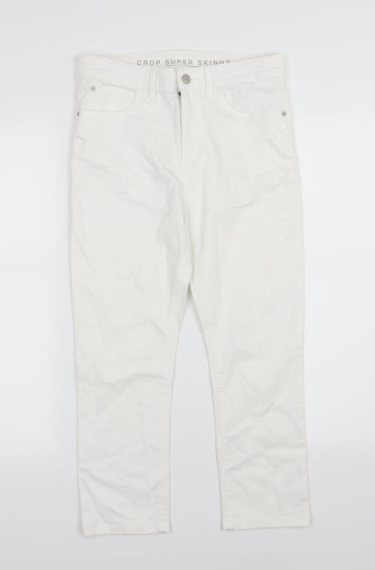 Womens UK Size 10 Marks and Spencer Regular Fit Skinny White Jeans