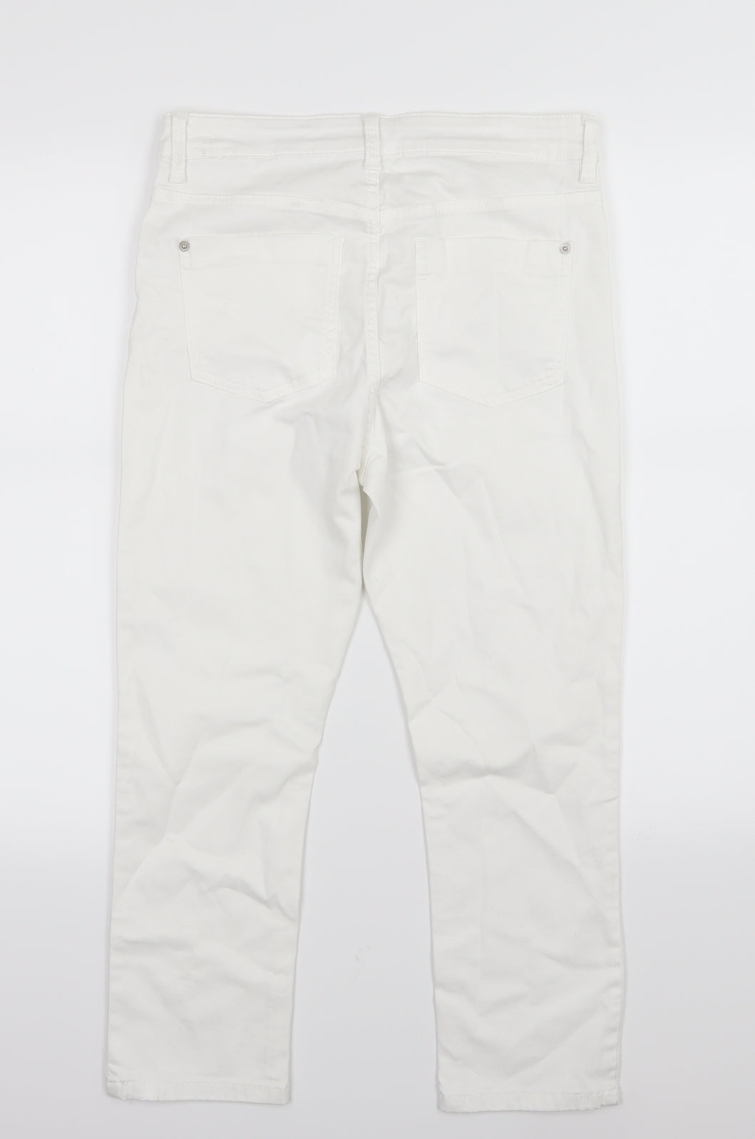 Womens UK Size 10 Marks and Spencer Regular Fit Skinny White Jeans