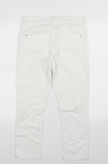 Womens UK Size 10 Marks and Spencer Regular Fit Skinny White Jeans
