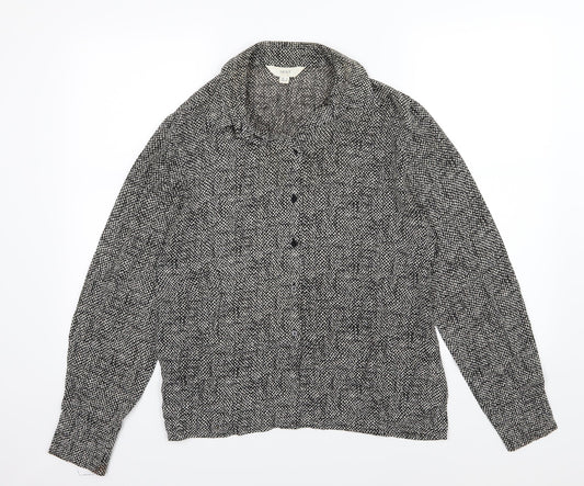 Womens UK Size 14 NEXT Black Basic Button-Up