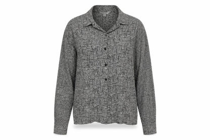 Next Womens Black Animal Print Woven Basic Button-Up Size 14