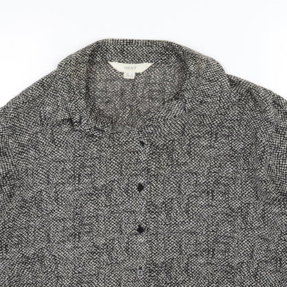 Womens UK Size 14 NEXT Black Basic Button-Up