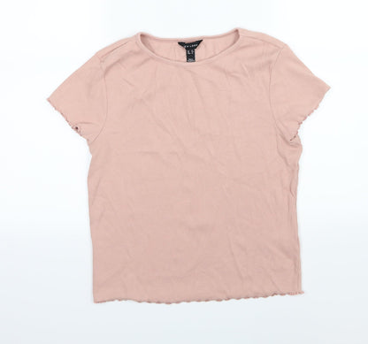 Womens UK Size 16 New Look Pink Basic T-Shirt
