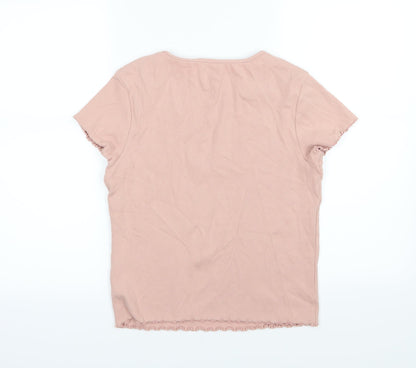 Womens UK Size 16 New Look Pink Basic T-Shirt