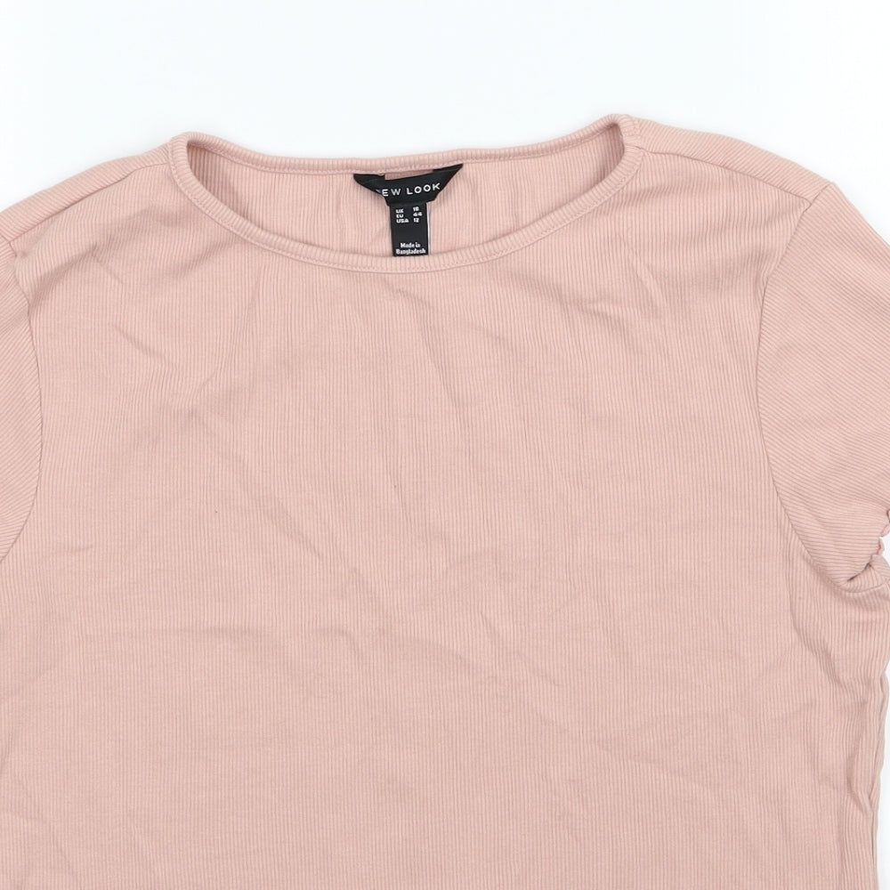 Womens UK Size 16 New Look Pink Basic T-Shirt