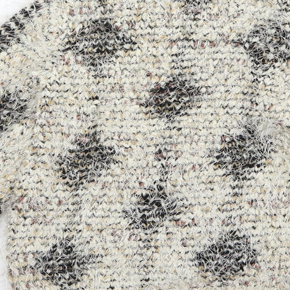 Matalan Girls Beige Argyle/Diamond Knit Pullover Jumper Size 8-9 Years