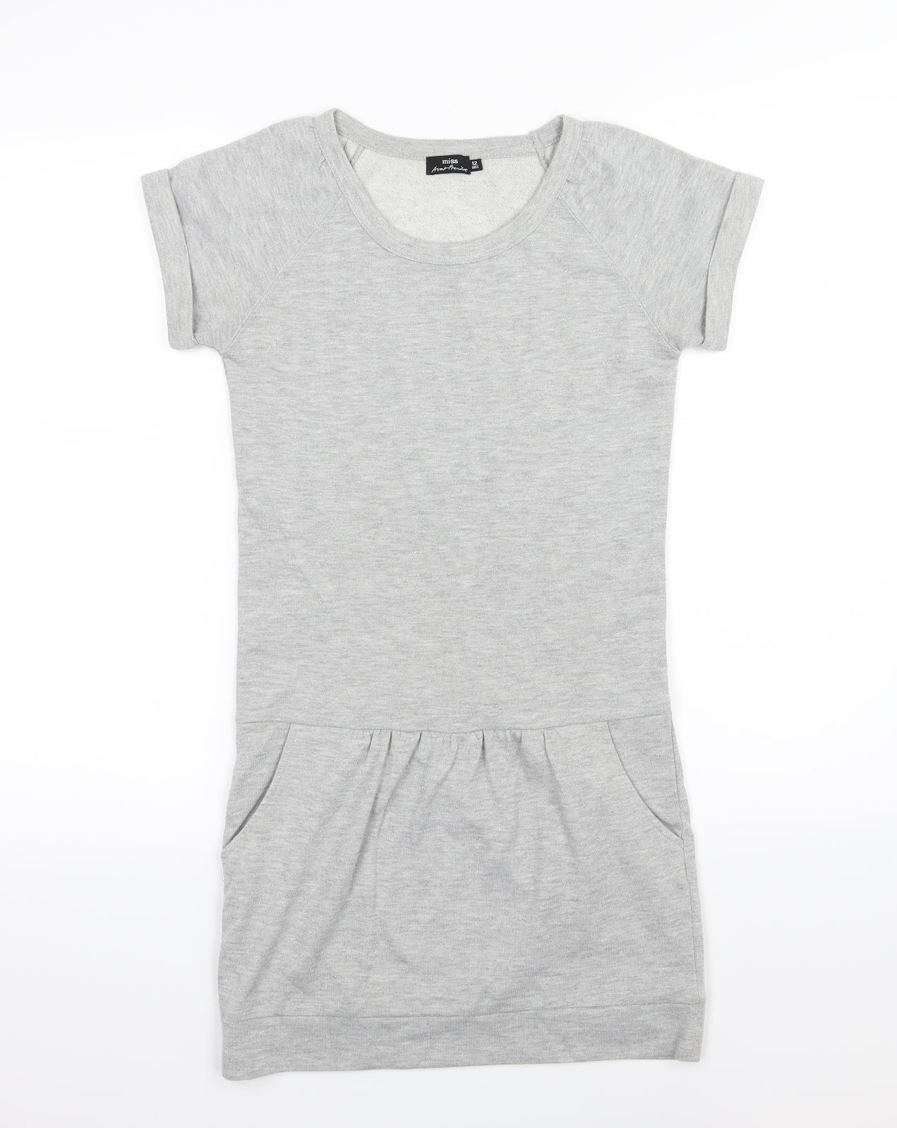 Miss Anna Girls Grey  Jersey T-Shirt Dress  Size 12 Years